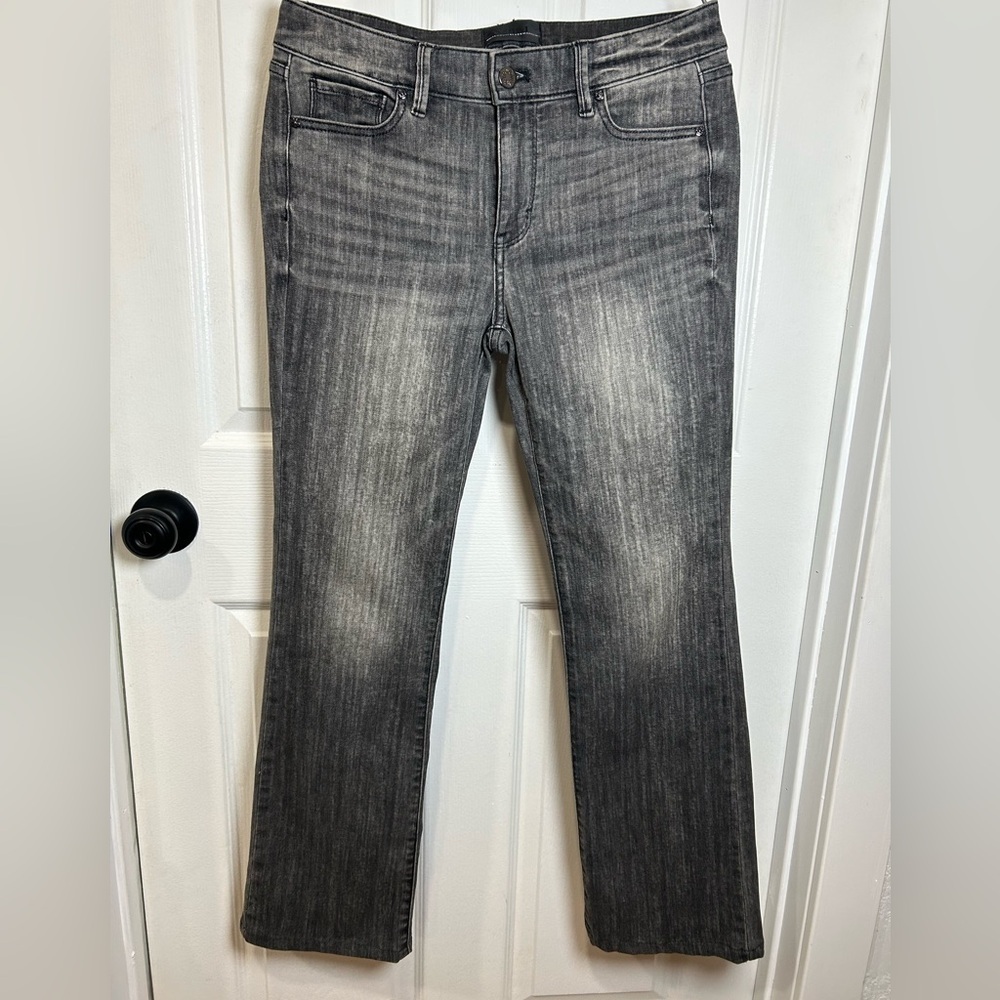 White House Black Market Gray Straight-Leg Jeans - Washed Charcoal